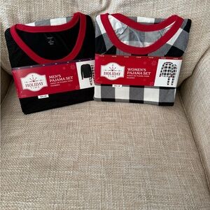 Holiday Time Red and Black Pajama Top